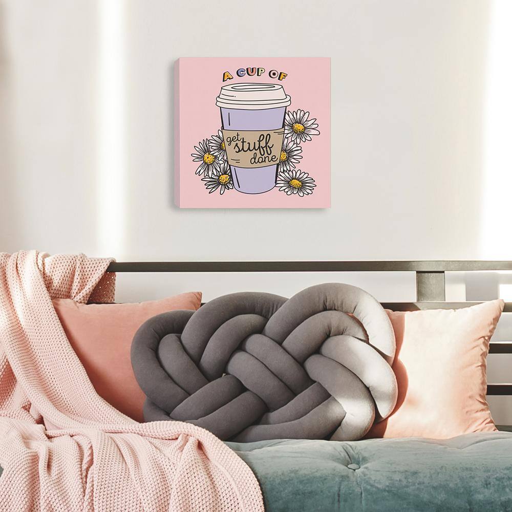 RoomMates Pink Get Stuff Done Coffee Canvas Wall Art