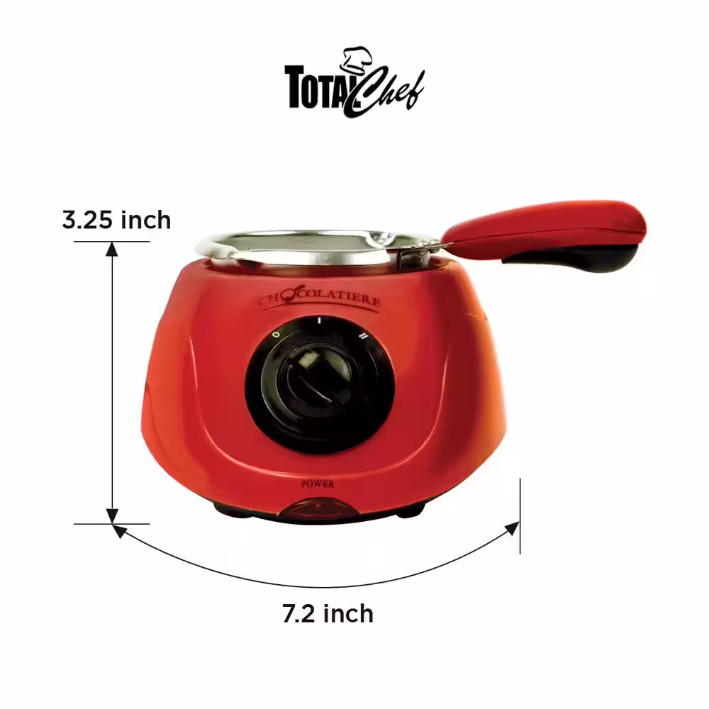 Total Chef Chocolatiere Electric Melter and Fondue Pot for Chocolate and Candy Melts, 8.8 oz. (250 g)