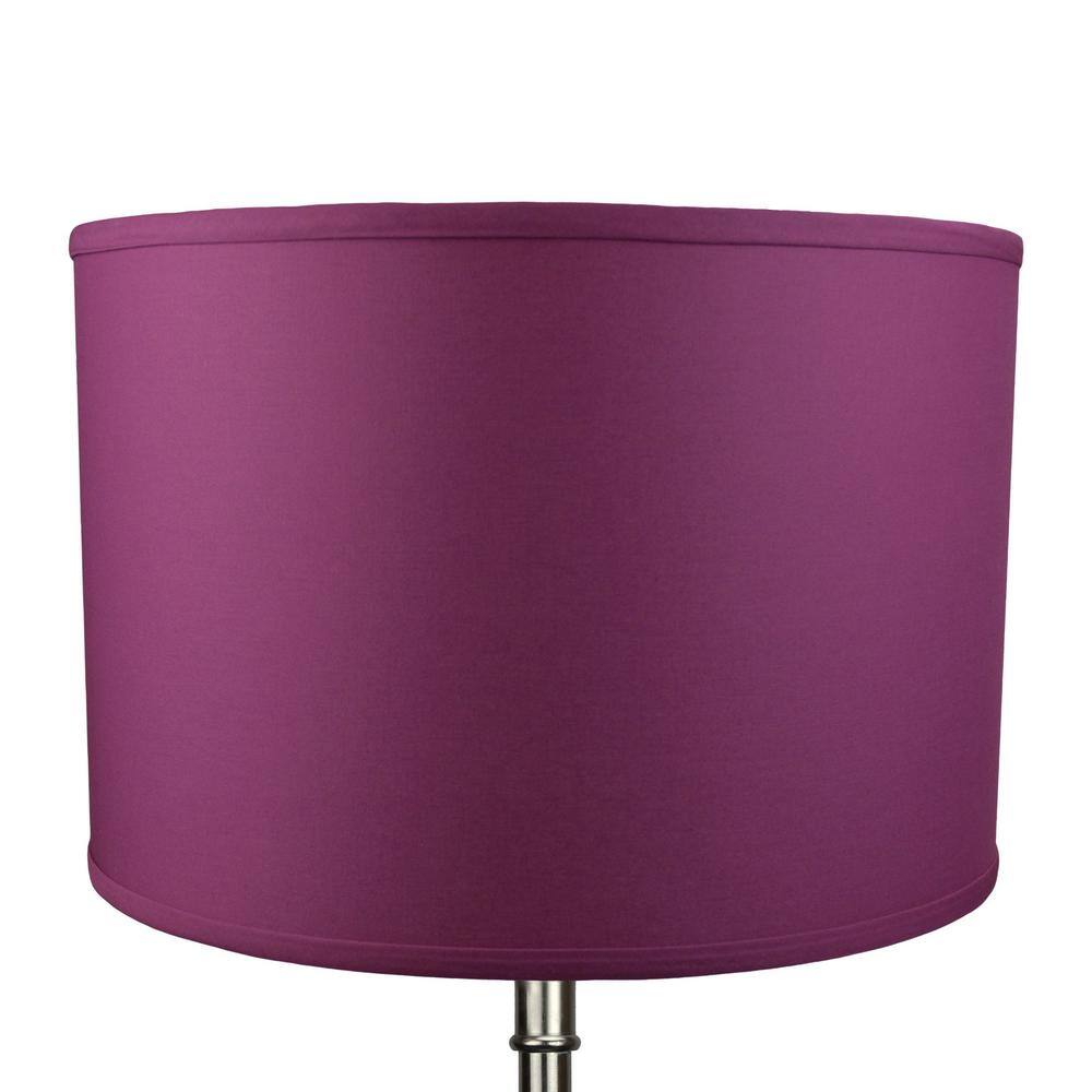 FenchelShades.com Fenchel Shades 18 in. Top Diameter x 18 in. Bottom Diameter x 12 in. Height Drum Lamp Shade - Linen Plum