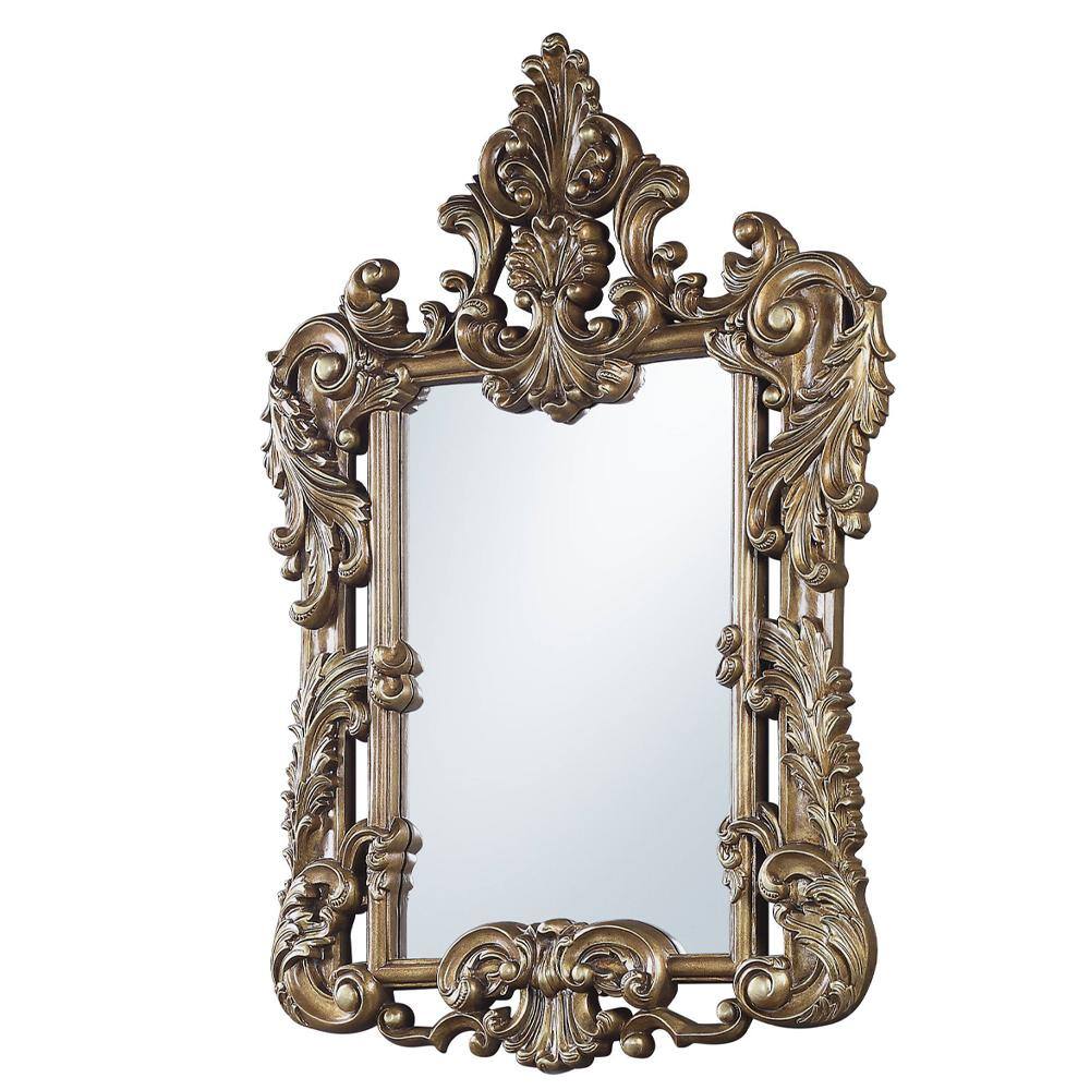 Acme Furniture Constantine 60 in. x 3 in. Classic Novelty Framed Brown and Gold Finish Decorative Mirror