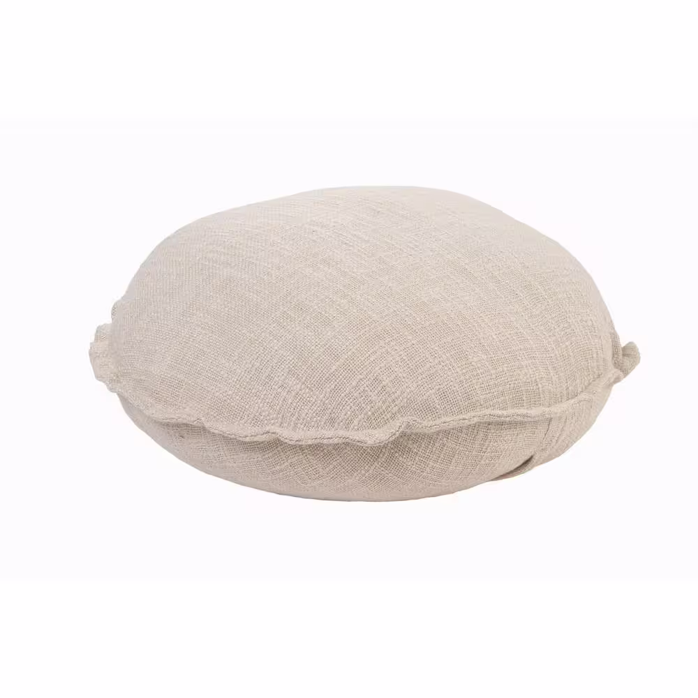 LR Home Ester Beige Birch Solid Soft Poly-fill Throw Pillow