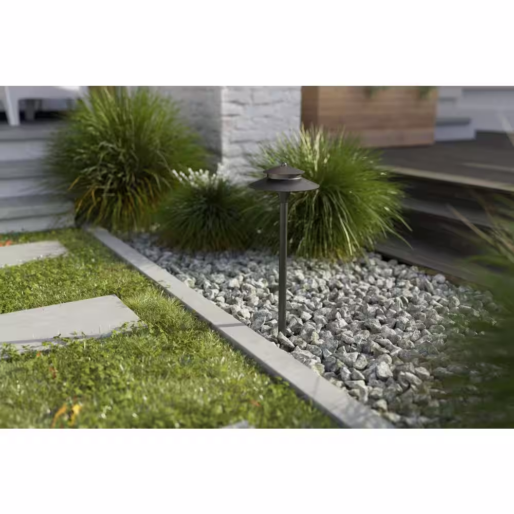 KICHLER Low Voltage 8.5 in. Centennial Brass Hardwired Weather Resistant Path Light with No Bulbs Included