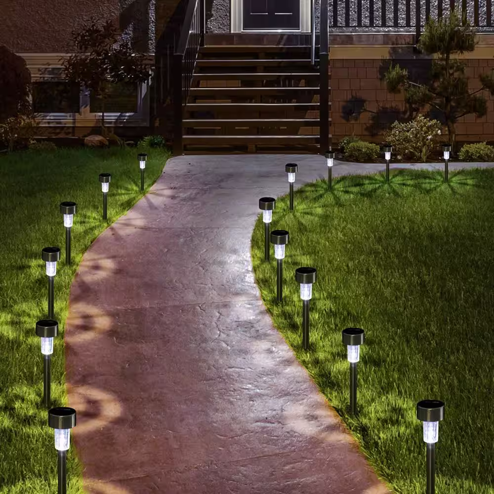 SOWAZ Solar Stainless Steel Clear Intergrated LED Path Light (12-Pack)