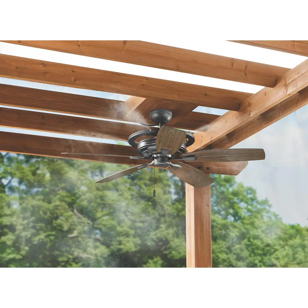 Hampton Bay 52 in. Misting Fan Outdoor Only Natural Iron Ceiling Fan