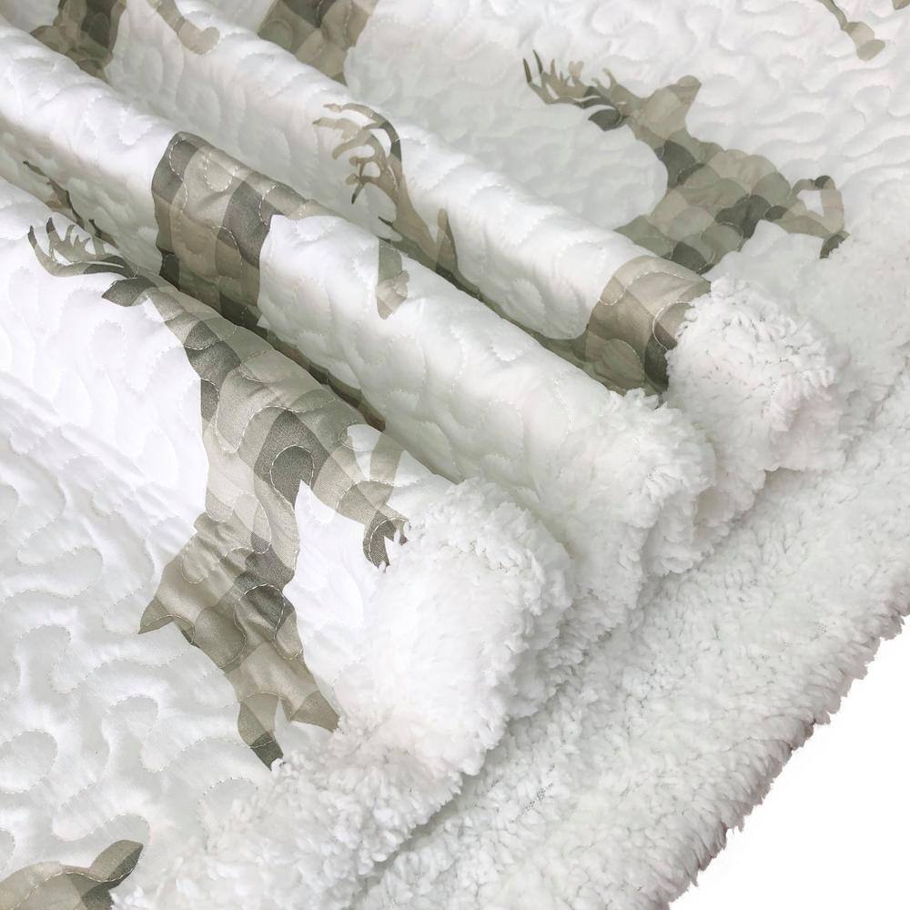 Harper Lane Claus Sherpa White Throw Blanket 50x60