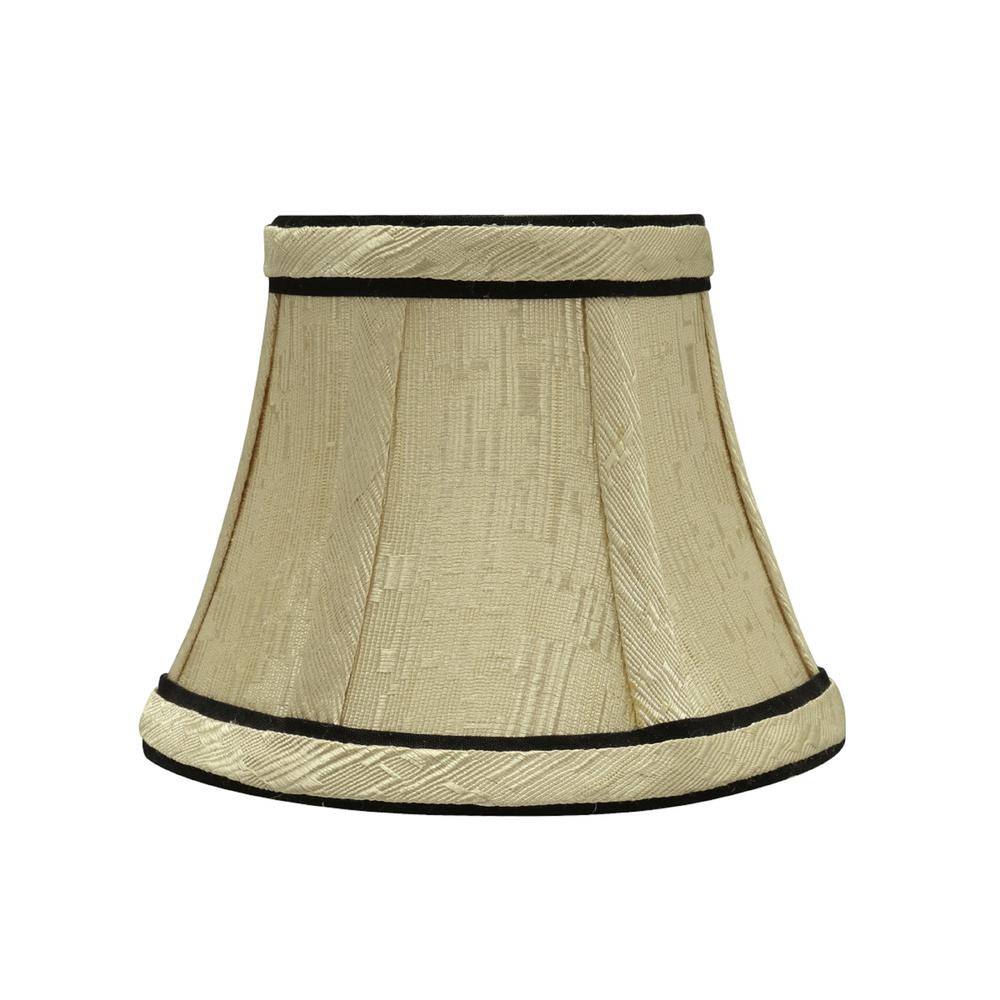 Aspen Creative Corporation 5 in. x 4 in. Ivory and Black Accent Bell Lamp Shade (9-Pack)