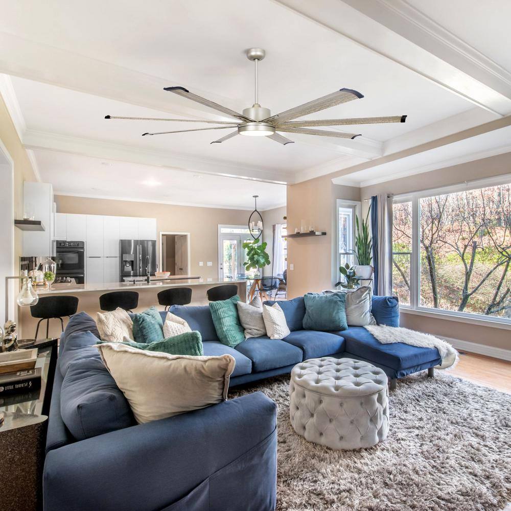 matrix decor 72 in. Indoor Satin Nickel LED Ceiling Fan With Light Kit and Remote Control