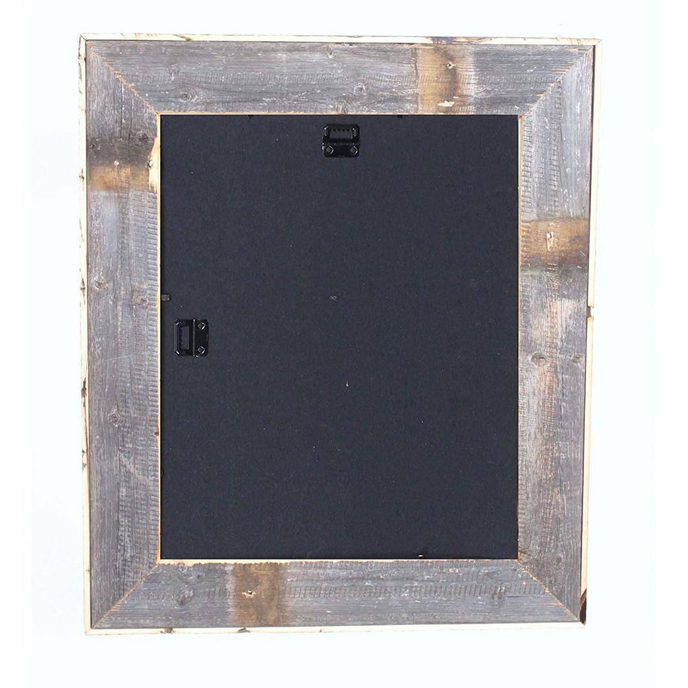 None Rustic Farmhouse Artisan 11 in. x 14 in. Weathered Gray Reclaimed Picture Frame