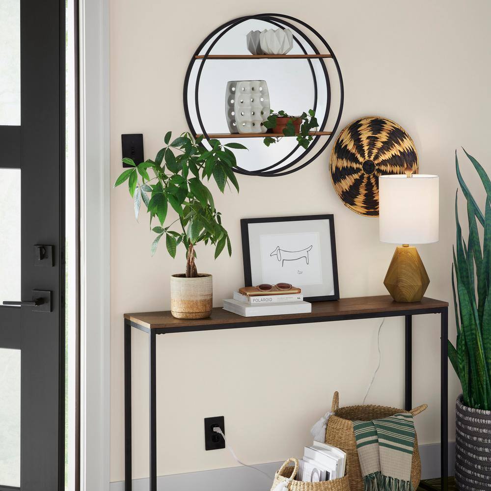 Colonial Mills Havana 19 in. x 19 in. x 15 in. Round Polypropylene Basket in Gray