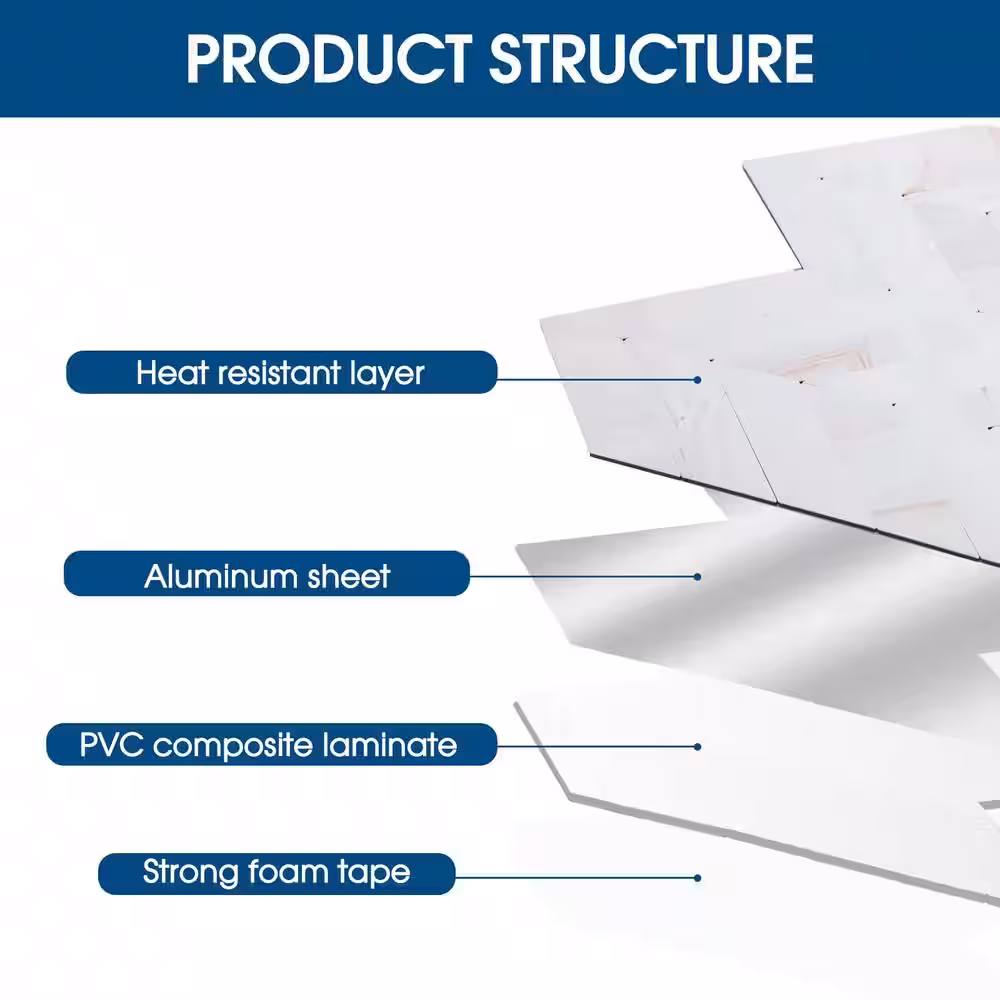 None 12 in. x 12 in. PVC Colorful White Peel and Stick Backsplash Wall Tile (5 sq. ft./5-Sheets)