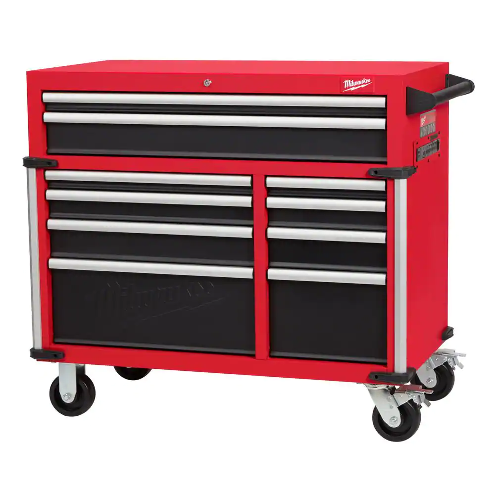 Milwaukee 41 in.W x 22 in. D  18 Drawer Heavy Duty Tool Storage Tool Chest Combo in Rd