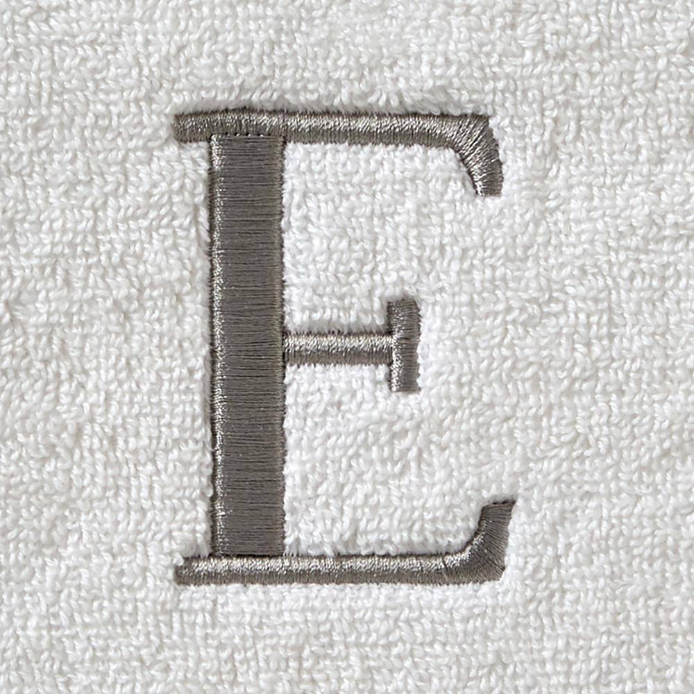 SKL Home Casual Monogram Letter E Hand Towel 2 piece set, white, cotton