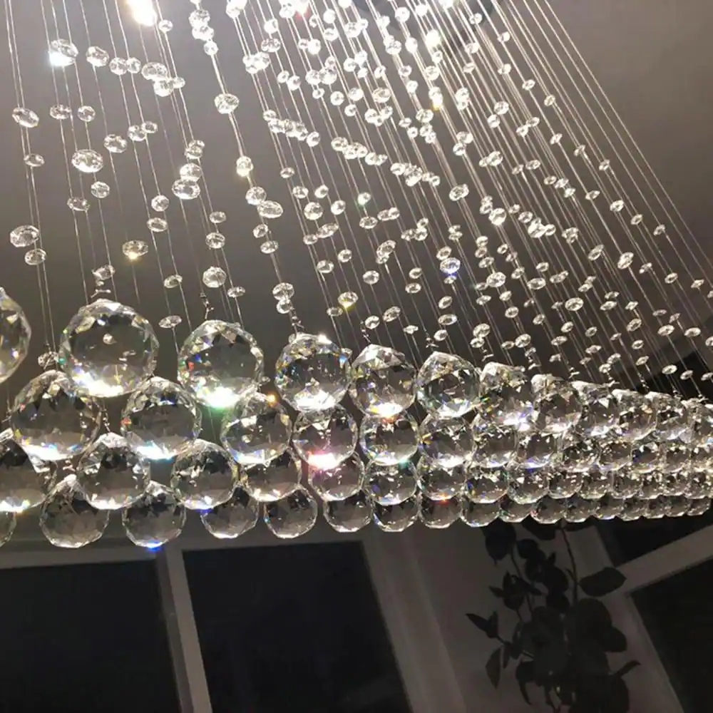 Maxax Albany 6-Light Clear Kitchen Island Geometric Chandelier with Crystal Accents