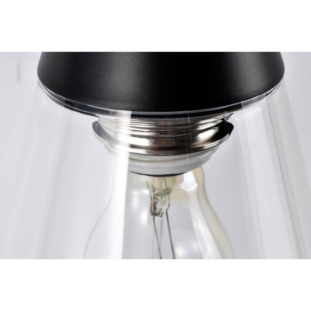 Warehouse of Tiffany Latier 9 in. 1-Light Indoor Matte Black Finish Wall Sconce with Light Kit