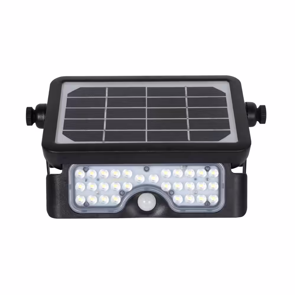 eLEDing 5-Watt 700 Lumens 160-Degree Black PIR Activated Outdoor Integrated LED 5-in-1 Flood Light Garage Yard Deck Path Camping