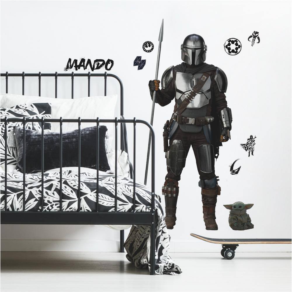 RoomMates Brown and Grey and Black Mandalorian In Beskar Peel and Stick Giant Wall Decal