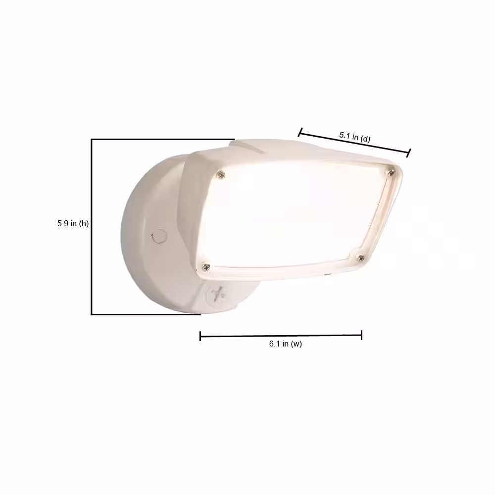 Halo 17-Watt White Outdoor Integrated LED Small-Head Security Flood Light with Switch Control Integrated Photocontrol