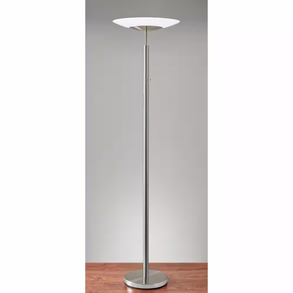 Adesso Stellar 72 in. Silver LED Torchiere