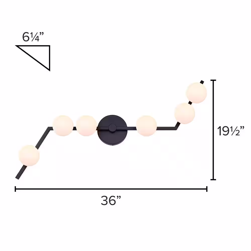 CANARM Nylah 3 ft. 6-Light Matte Black Integrated LED Fixed Track Lighting Kit