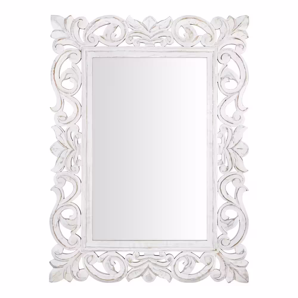 Home Decorators Collection Medium Rectangular White Wood Framed Mirror (24 in. W x 32 in. H)