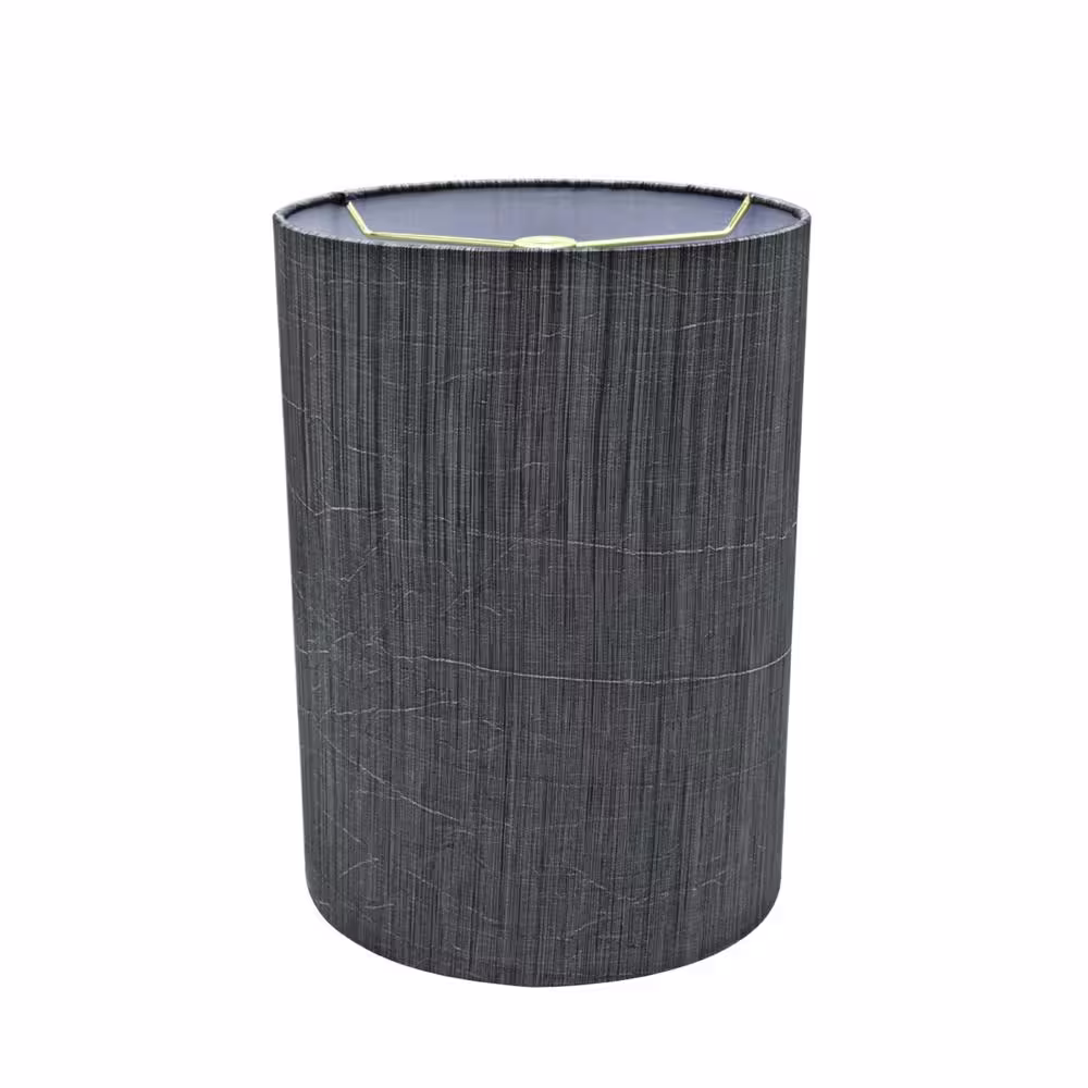 Aspen Creative Corporation 8 in. x 11 in. Grey and Black and Striped Pattern Drum/Cylinder Lamp Shade
