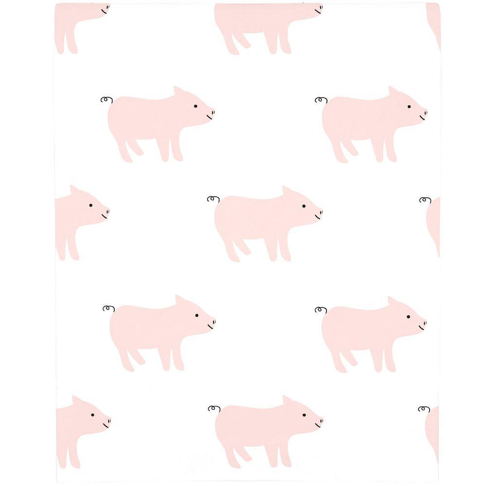 NoJo Piggy Pink and White Super Soft Mini Polyester Crib Sheet