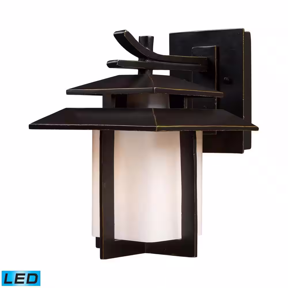 Titan Lighting Kanso 1-Light LED Hazelnut Bronze Outdoor Wall Mount Sconce