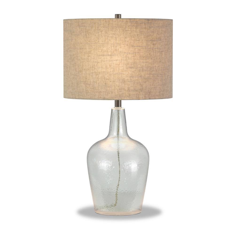 Meyer&Cross Helix 26-3/4 in. Clear Watermarked Glass Fillable Table Lamp