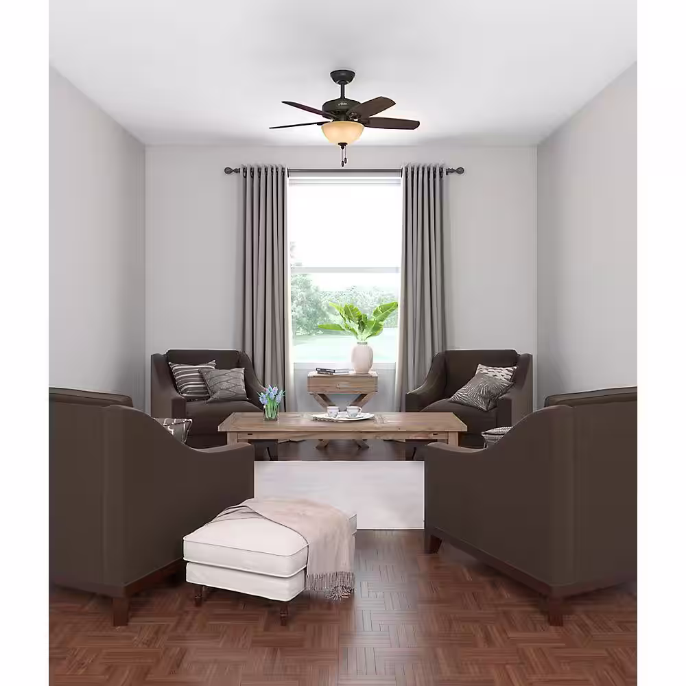 Hunter Builder Small Room 42 in. Indoor New Bronze Bowl Ceiling Fan with Light Kit
