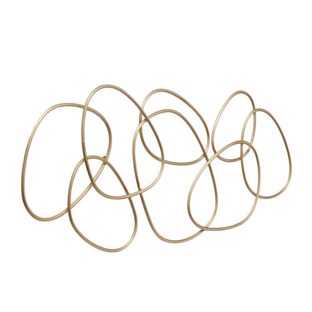 Litton Lane Metal Gold Abstract Wall Decor