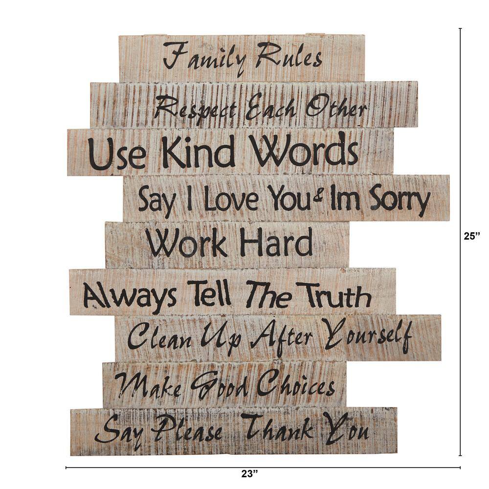 Nearly Natural 25 in. Farmhouse Wood Inspirational Wall Art Decor