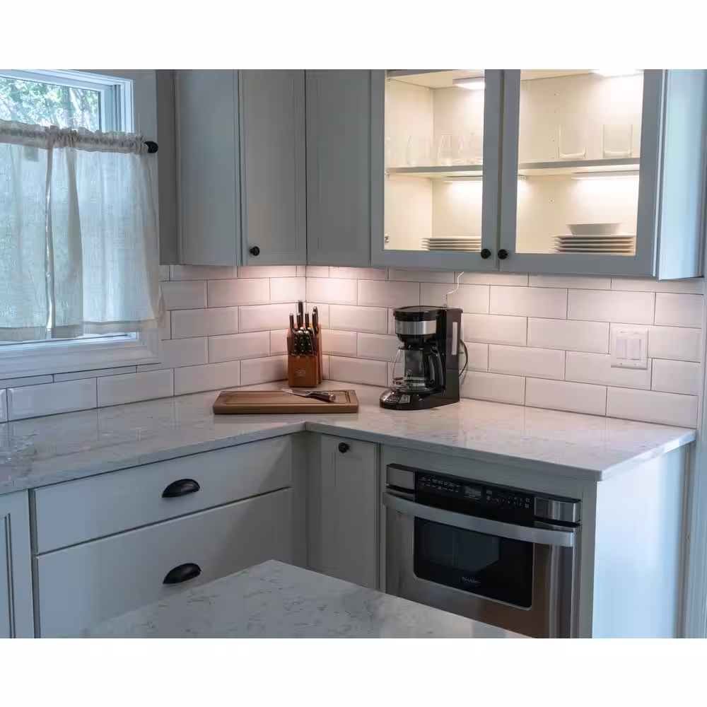 None Plug-In LED RF Remote and Motion Controlled Under Cabinet Puck Light with Changeable Shell (3-Pack)