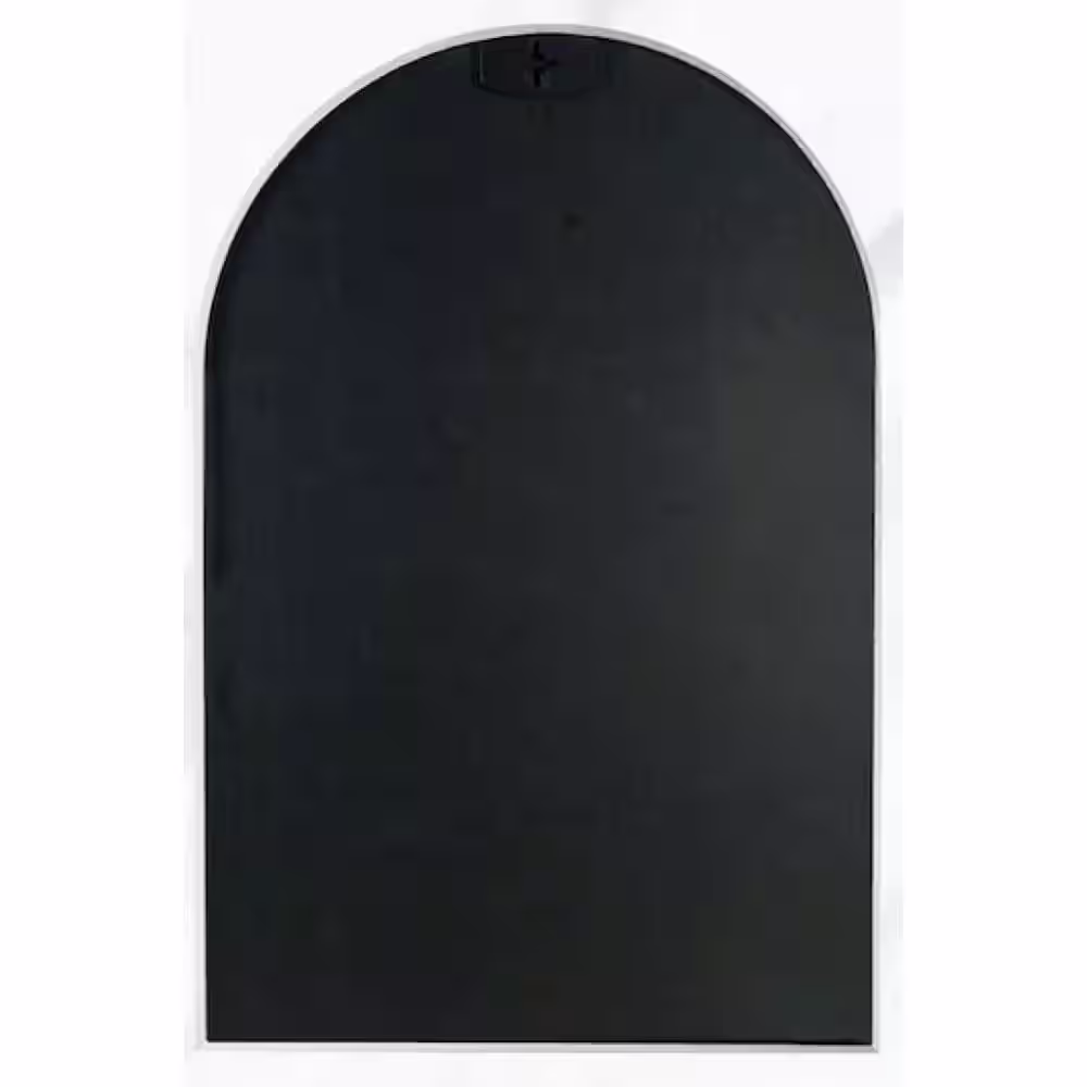 None TA 30 in. H x 20 in. W Silver Modern Arch Framed Mirror