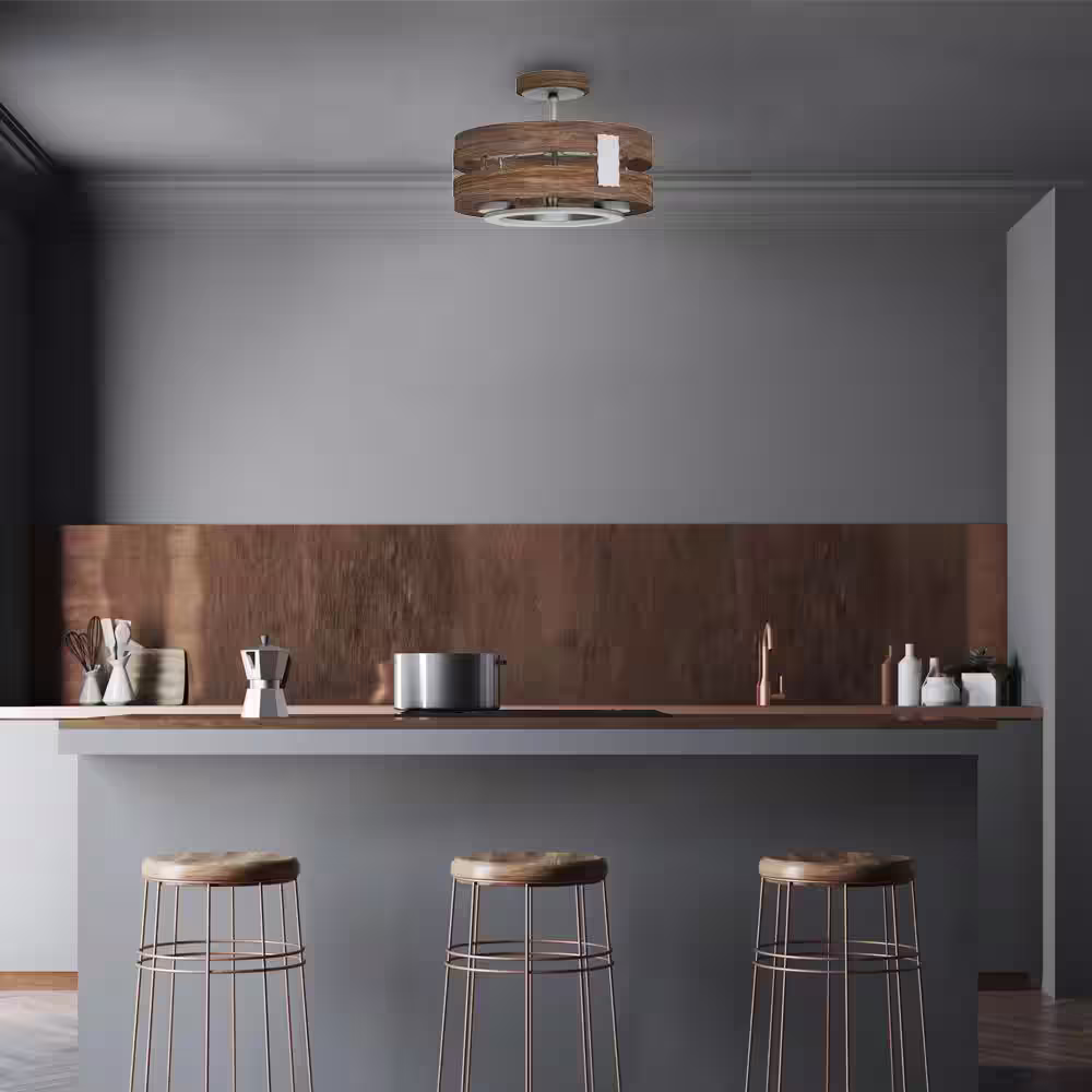 Eurofase 3-Light Expresso Clear Glass Semi-Flush Mount and Pendant