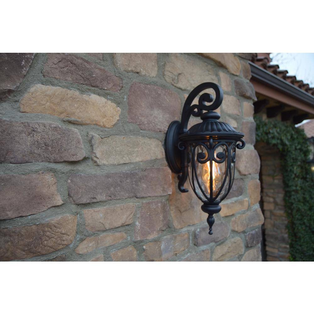 None Hailee 1-Light Matte Black Outdoor Wall Lantern Sconce