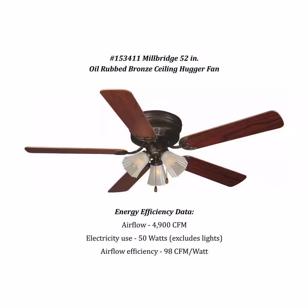 Design House Millbridge 52 in. Oil-Rubbed Bronze Hugger Ceiling Fan