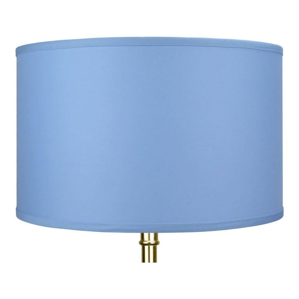 FenchelShades.com 18 in. Top Diameter x 18 in. Bottom Diameter x 11 in. H Linen Periwinkle Drum Lamp Shade