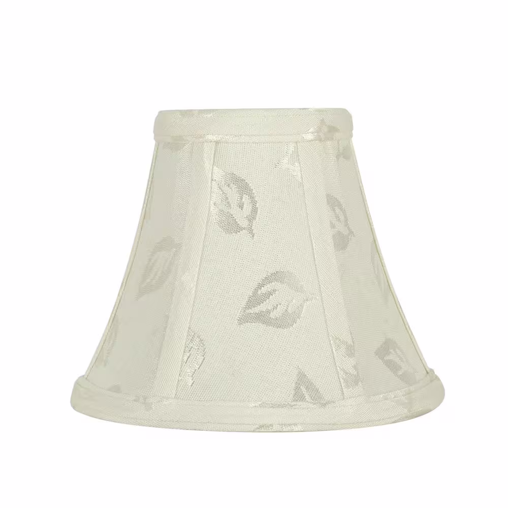 Aspen Creative Corporation 6 in. x 5 in. Off White/Leaf Design Bell Lamp Shade (2-Pack)