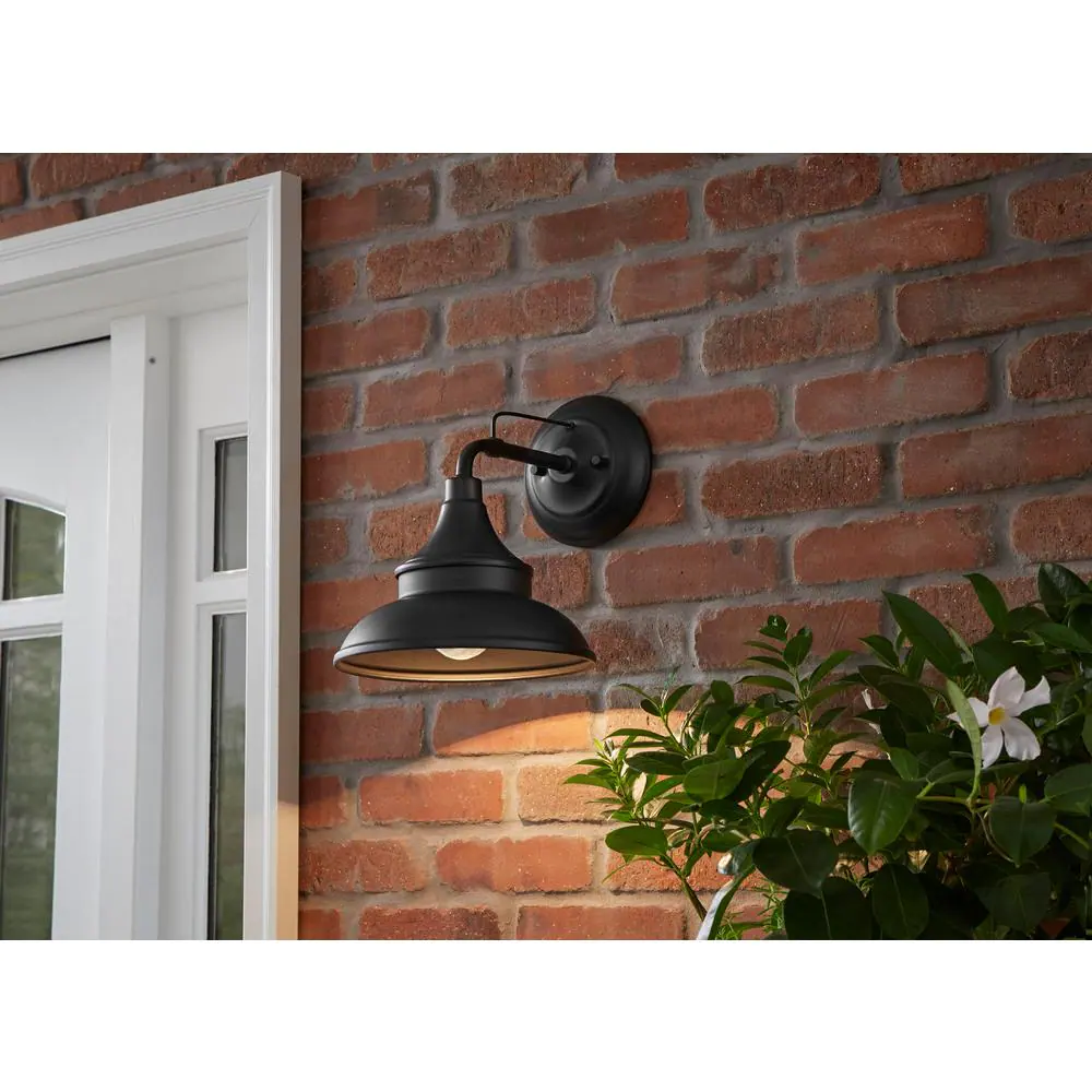 Hampton Bay Black Barn Outdoor Wall Sconce Light
