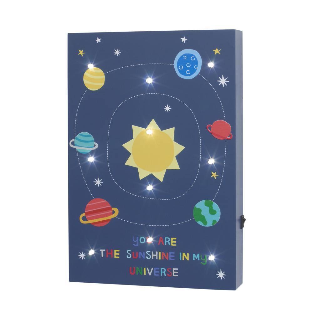 LITTLE LOVE BY NOJO Navy, Orange, Yellow, Blue Solar System in You are the Sunshine in my Universe in Lighted Wall Decor