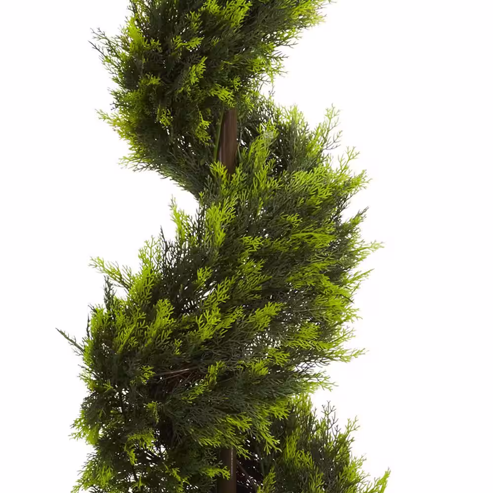 Nearly Natural 5 ft. Artificial Green Cypress Spiral Tree