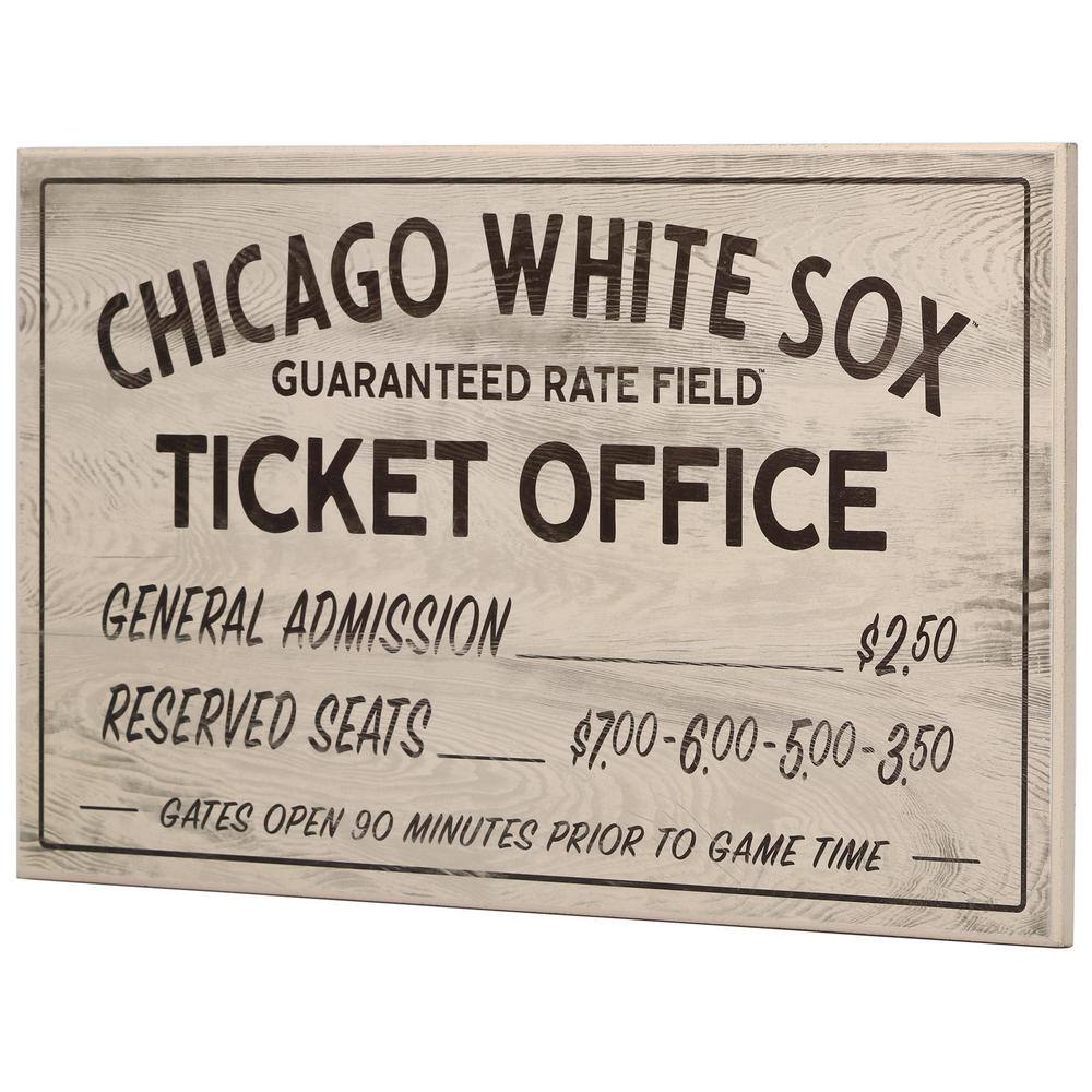 Open Road Brands Chicago White Sox Vintage Ticket Office Wood Wall Decor