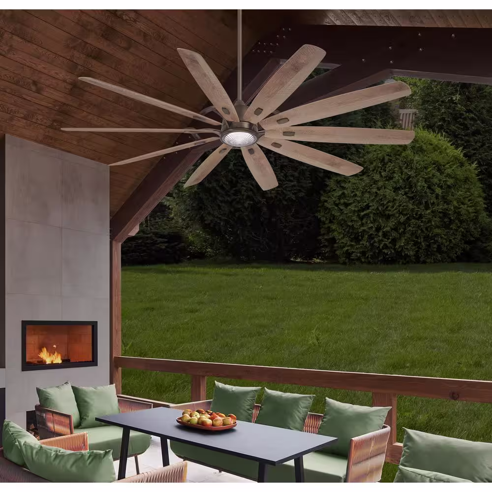 MINKA-AIRE Barn H20 84 in. LED Indoor/Outdoor Heirloom Bronze Smart Ceiling Fan with Remote Control