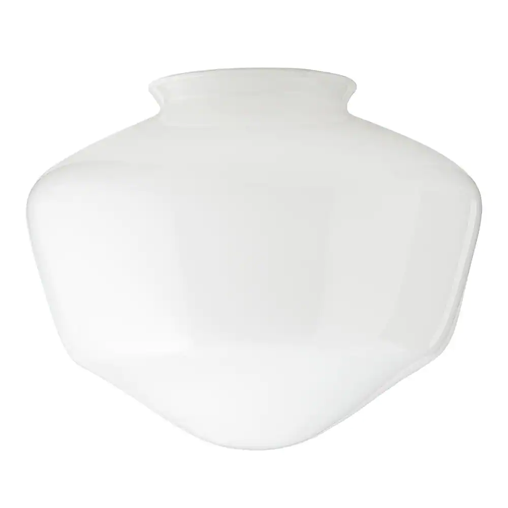None 4 in. Fitter Opal White Glass Schoolhouse Flush Mount Lamp Shade