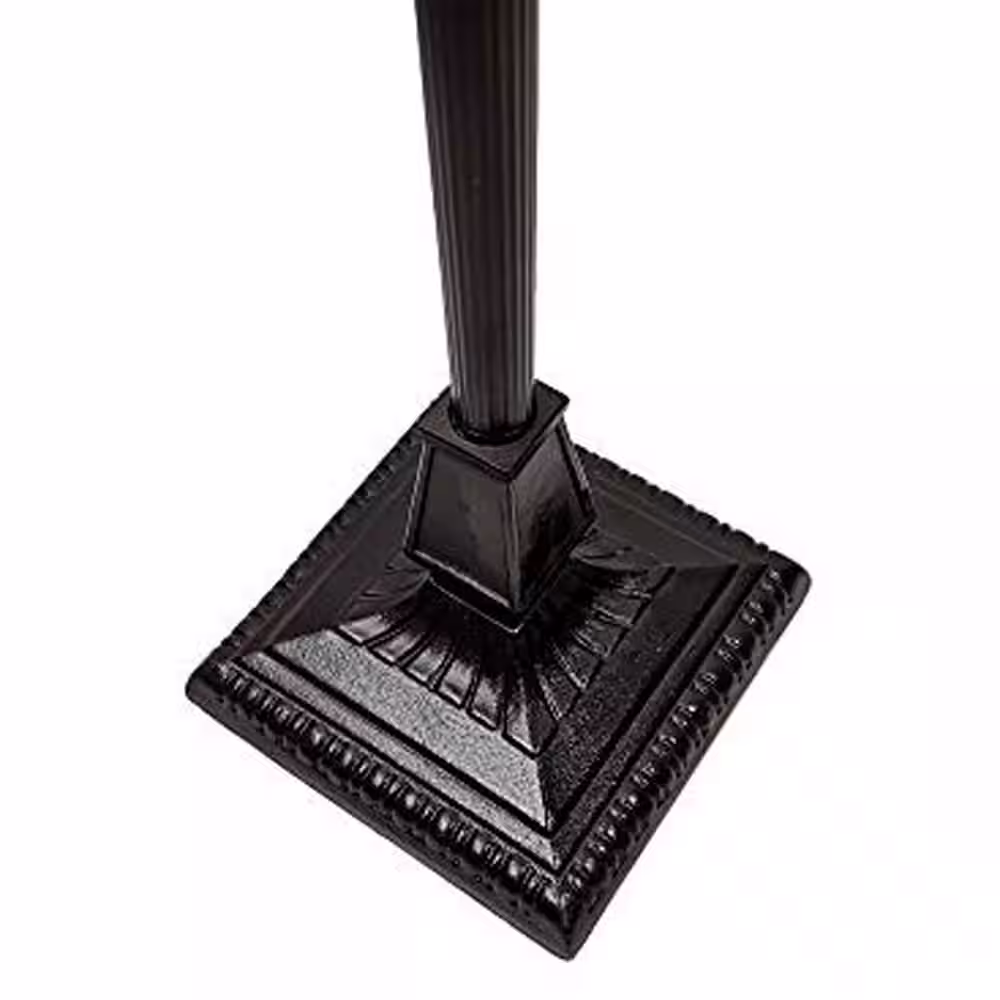 Amora Lighting Tiffany 62 in. Ivory & Tan Standing Floor Lamp with Stained Glass Shade