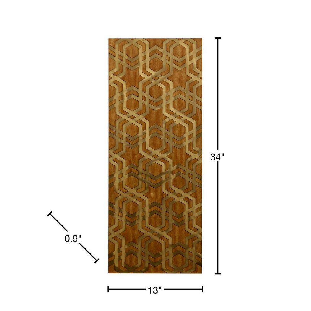 StyleCraft Brass Harmony Mid-Century Wood with Metal Inlay