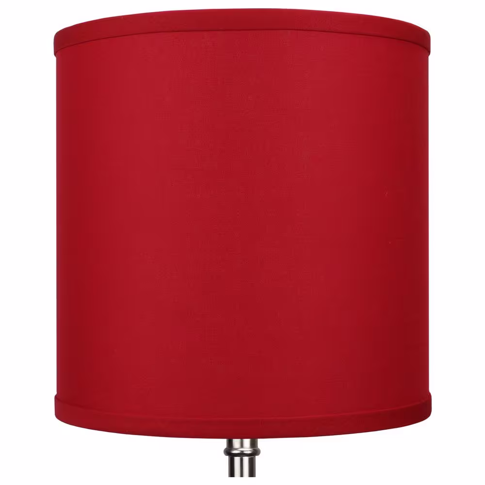 FenchelShades.com 10 in. Top Diameter x 10 in. H x 10 in. Bottom Diameter Linen Rich Red Drum Lamp Shade