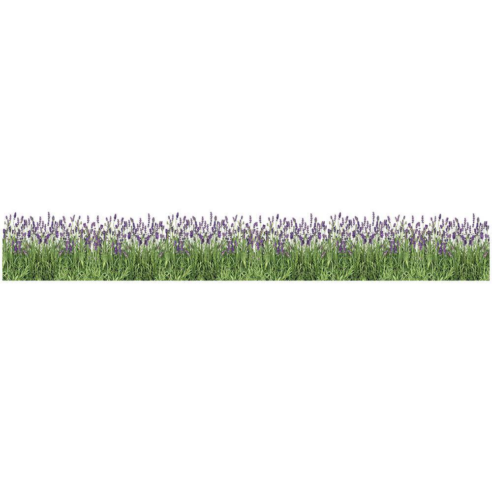Crearreda 78.8 in. x 11.9 in. Purple Lavender Border Decal