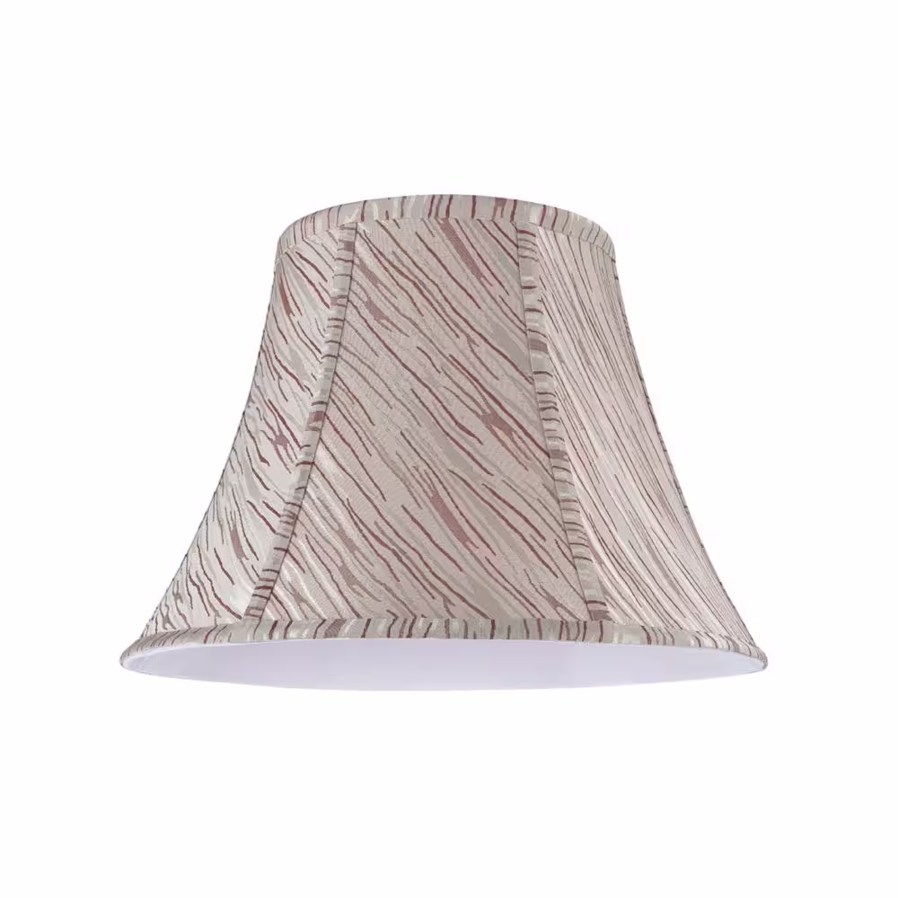 Aspen Creative Corporation 13 in. x 9.5 in. Off White and Red Striped Bell Lamp Shade