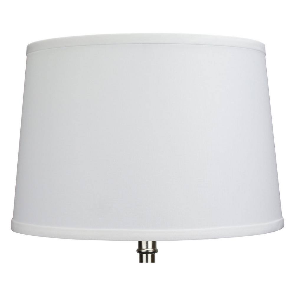 FenchelShades.com Fenchel Shades 13 in. Top Diameter x 15 in. Bottom Diameter x 10 in. Slant, Empire Lamp Shade - Linen White